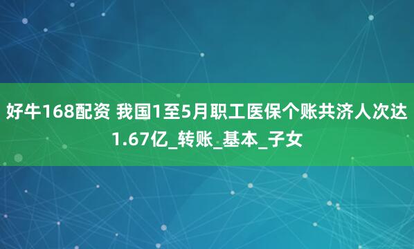 好牛168配资 我国1至5月职工医保个账共济人次达1.67亿_转账_基本_子女